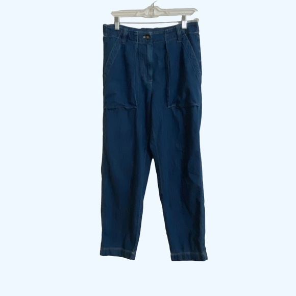 J Crew Blue Lightweight Denim Pants Linen Cotton Woman’s Size 6 - Picture 1 of 6